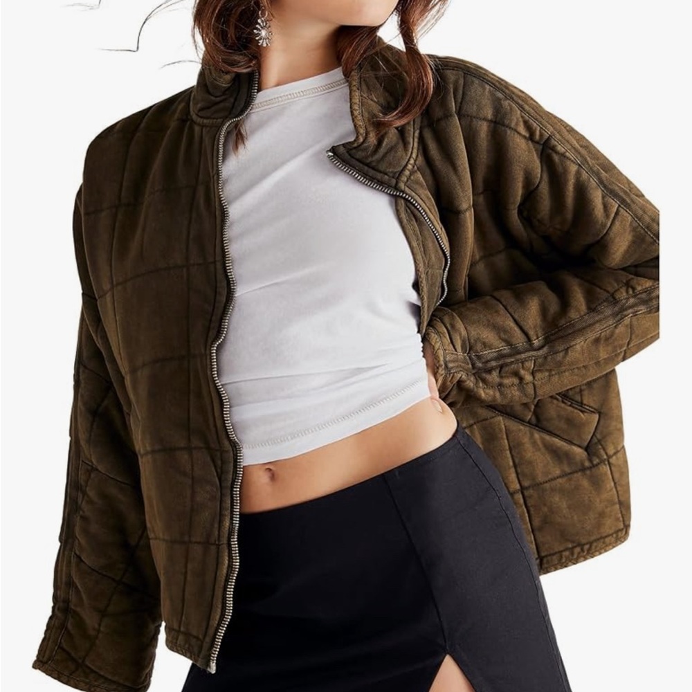 Like-new Free People Doleman Quilted Knit Jacket